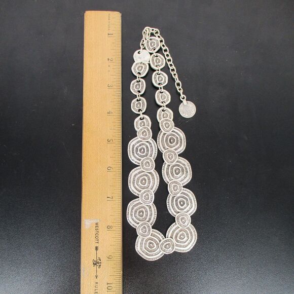 Vintage SERAGLIO Necklace Egyptian Arabic Faux Coin Chain Circle Links Jewelry - Picture 3 of 7